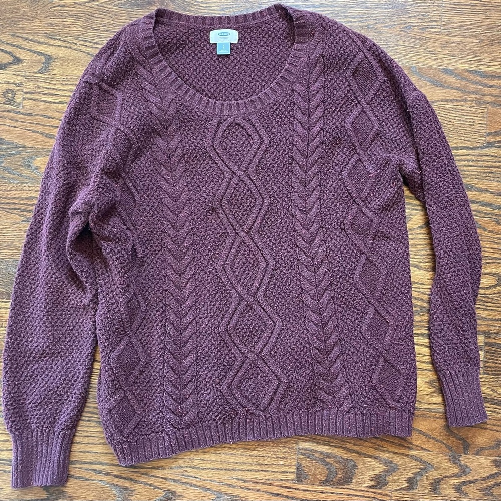 Red maroon, chunky knit, oversized sweater